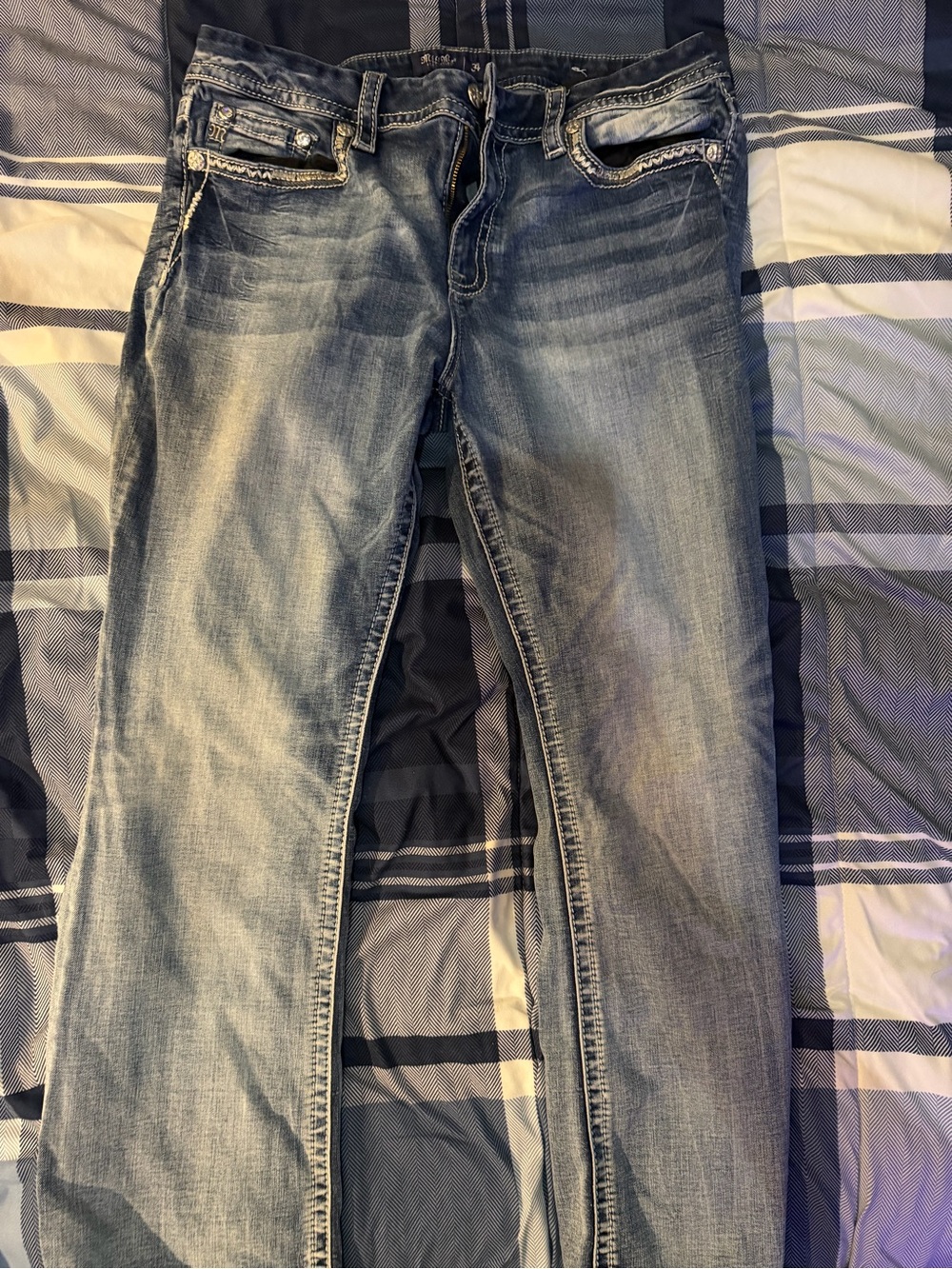 Miss Me Faded Blue Boot Cut Jeans